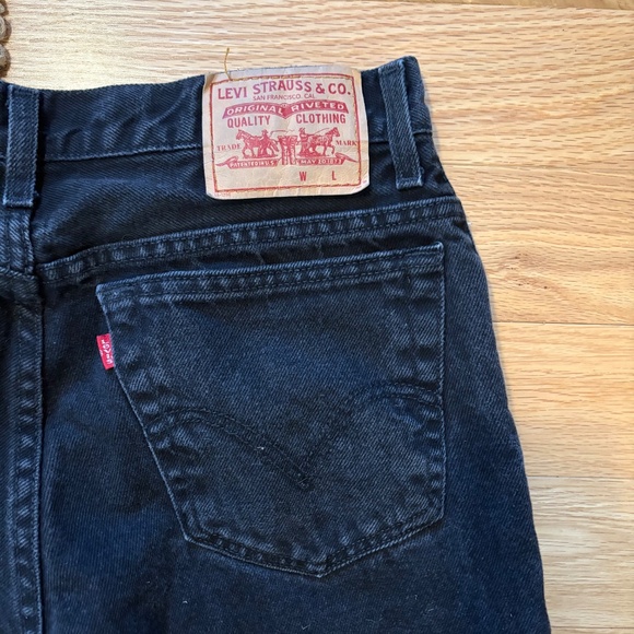 Vintage Levi’s slim straight washed black jeans - Picture 4 of 5